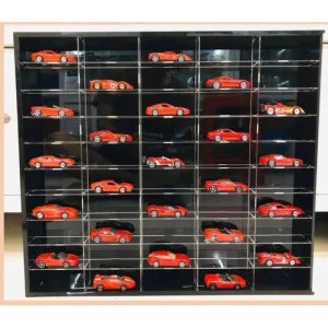 Kệ mica trưng bày xe mô hình tỉ lệ 1:64 (50 xe) _Kệ mica trong suốt trưng bày