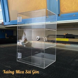 Tủ Mica Trưng Bày Mỹ Phẩm, Nước Hoa Có Khoá Sắt ( 20x15x30cm) -2.5li