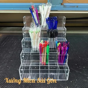 Kệ Bút Trưng Bày, Kệ Bút Mica Trong Suốt, Kệ Mica Trưng Bày Văn Phòng Phẩm